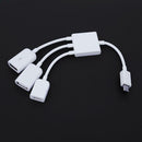 3 in 1 Micro USB Male to Female OTG HUB Adapter for Smartphone and Tablet