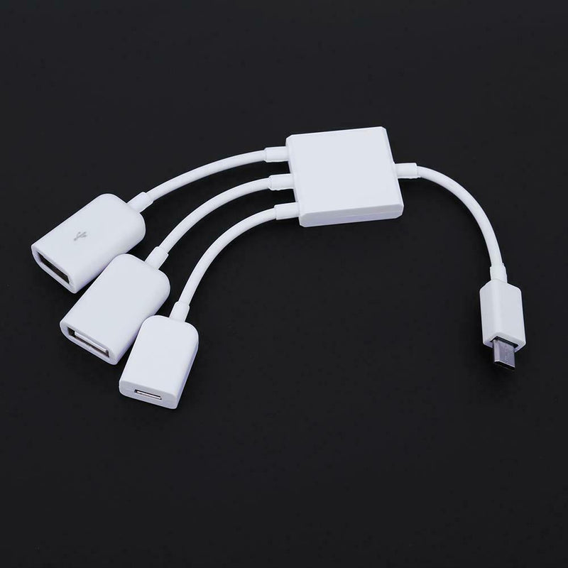 3 in 1 Micro USB Male to Female OTG HUB Adapter for Smartphone and Tablet
