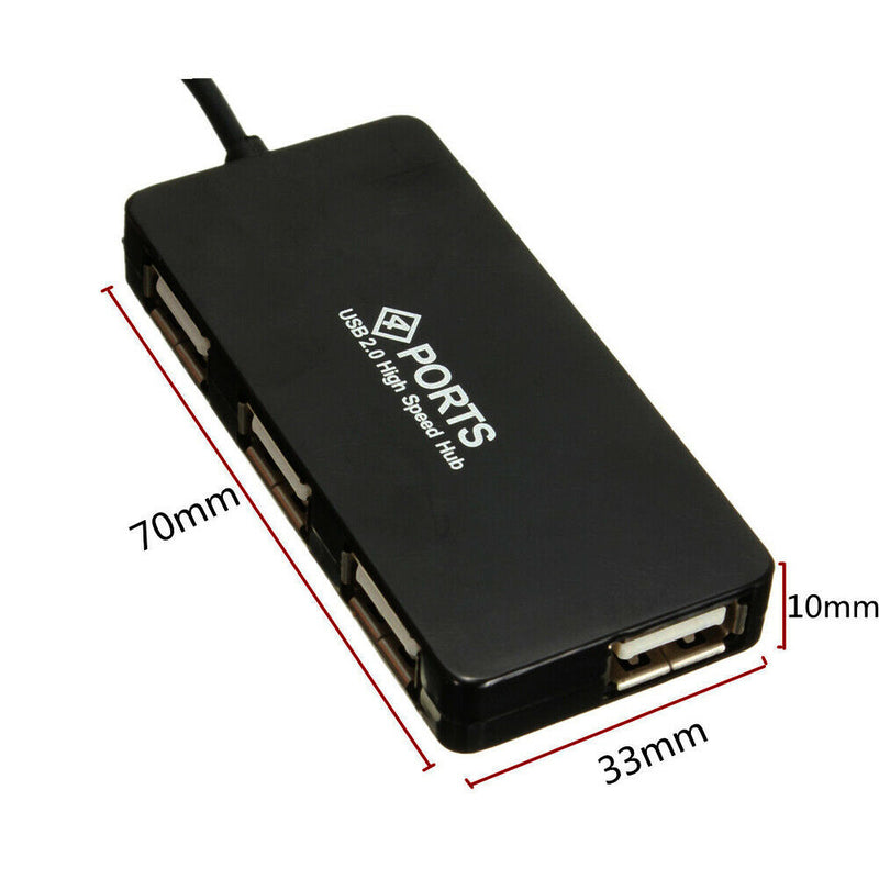 4 Ports High Speed USB 2.0 Hub Multi Splitter Expansion for PC Laptop