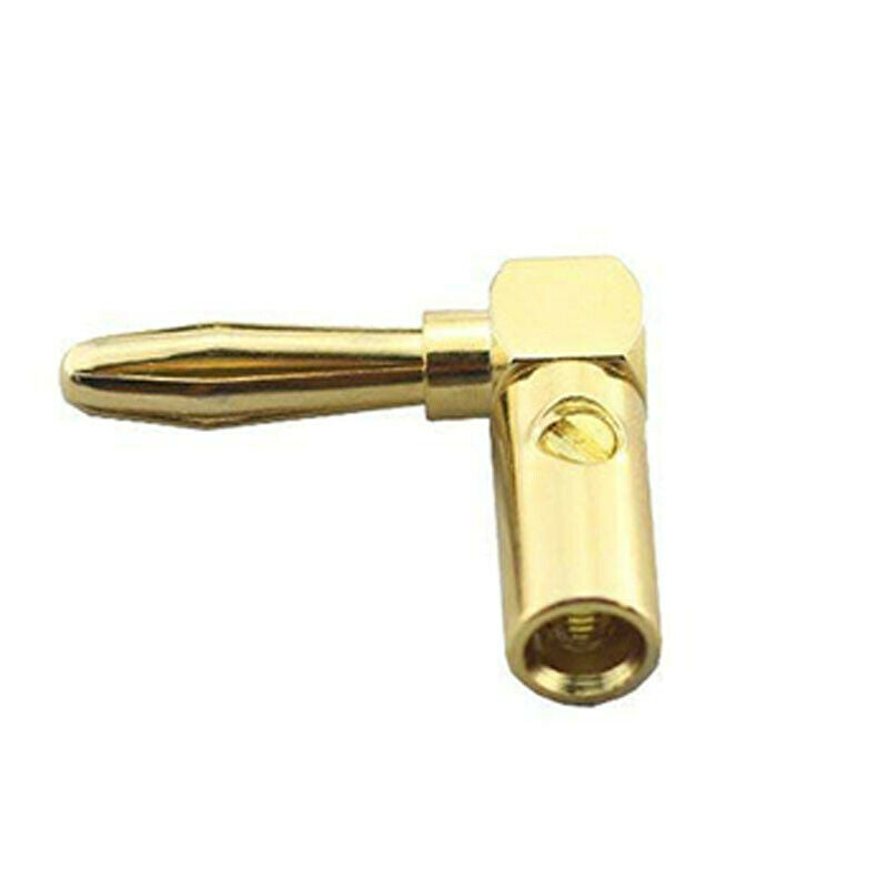 [4 Pack] Hi-end Copper Right Angle/90 Degree Screw Type Banana Plug / Speak K3Q3
