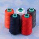 5pcs 1500yds Polyester Sewing Thread Overlocking Machine Industrial Thread