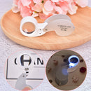 Portable Mini Magnifier With LED Light Jewelry Metal 40x Magnifying Glass Loupe