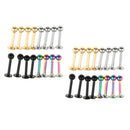 32Pcs 18G Stainless Steel Labret Lip Ring Piercing Jewellery Tragus Nail Lip