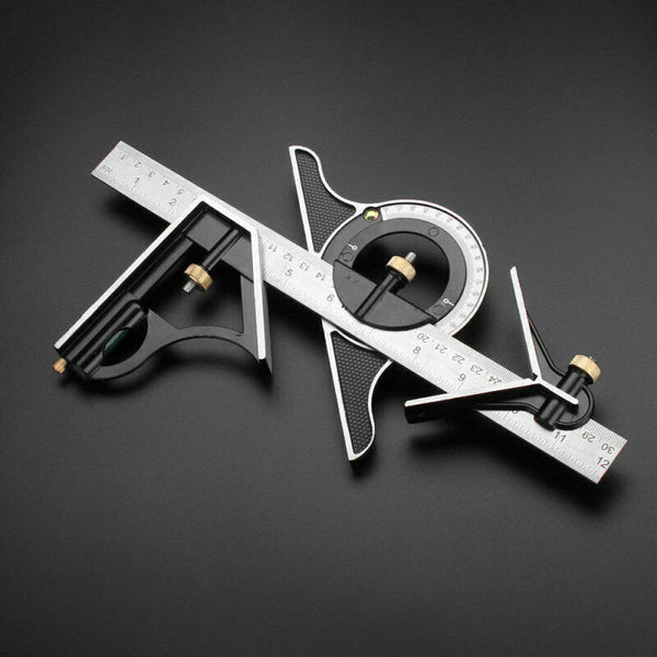 Square Angle Metric Ruler Combination Steel Woodworking Adjustable Level G UFD