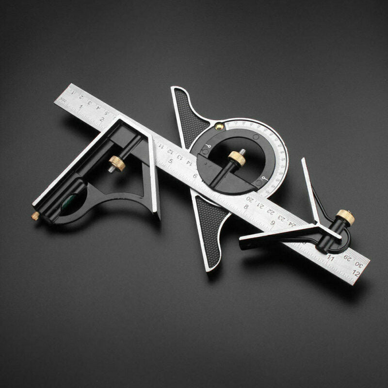 Square Angle Metric Ruler Combination Steel Woodworking Adjustable Level G UFD