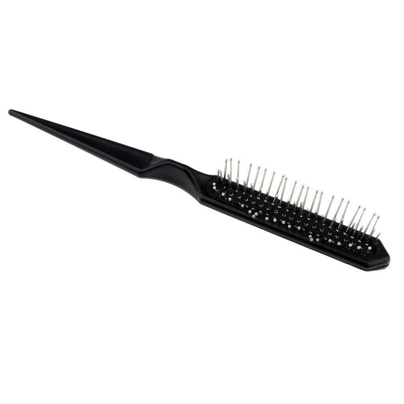 Air Cushion Hair Brush with Plastic Handle & Steel Teeth Rat Tail Detangling