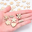 Hanging Ornament Scrapbooking Craft Wooden DIY Plant Flower Shape Handm Hn