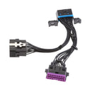 16-pin  OBDII Extension Cable Male To 2x Female Diagnostic Interface Y Splitter