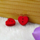 100Pcs Red Heart Wood Buttons Knit Sewing Scrapbooking Cardmaking Craft DIY