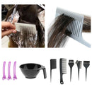 9Pcs Hair Coloring Mixing Bowl Combs Clip Set Bleaching Dye Kit Comb Tint