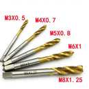 5 Pieces Titanium Slot Spiral Tapping Thread For Drill Screw Holes