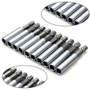 10 Pc Socket Drill Bit Holders Hex Shank Magnetic Extension For Screwdriver UVF