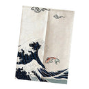 Half Short Hanging Curtains Noren Privacy Tapestry for Doorway Cotton Waves