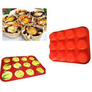 12 Cup Silicone Muffin Cupcake Baking Pan Non Stick Dishwasher Microwave Safe BX