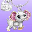 Necklace Elephant Shape Pendant Never Forget I Love You Love Jewelry Gift Deluxe