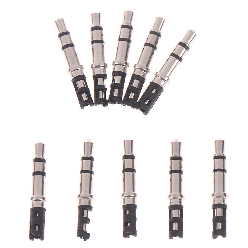 10Pcs 3.5mm 3 Pole Male Soldering Repair Headphone Audio Jack Plug FT