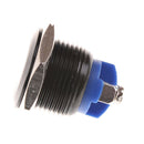 1PC 16mm Stainless Steel Black Waterproof Starter Switch Momentary Button 3c
