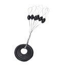 600 Pcs/100 Groups Fishing Bobber Stopper 6 In 1 Black Rubber Oval Float Sp