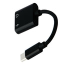 2 in 1 Type-C To 3.5mm AUX Audio Headphone Adapter Charger Cable black