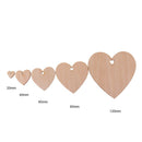 100pcs Solid Wood Unfinished Wooden Board Gift Tags Heart with Holes 20mm
