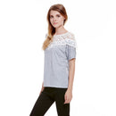 Sexy Lace Batwing Short Sleeve Loose Top Fashion Women Casual T-Shirt Blouse New
