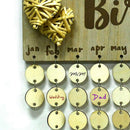 Birthday Board Reminder Plaque with Round Wooden Discs, Metal Ring, Wooden DIY