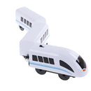 3Pcs White combination of magnetic electric locomotive train for wooden trackÂ·q