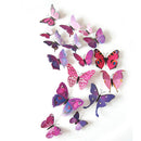 12pcs PVC Butterfly Wall Stickers Wedding Party Butterflies Decoration Red A