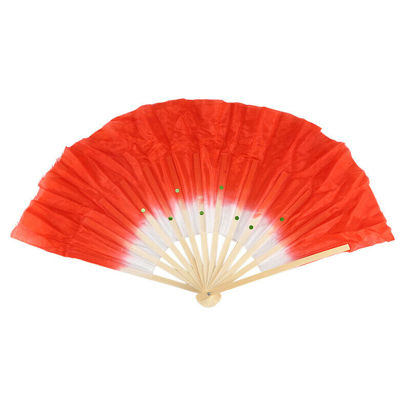 Hand Made Belly Dance Dancing Bamboo Long Fan Red 2 Pcs I8V1