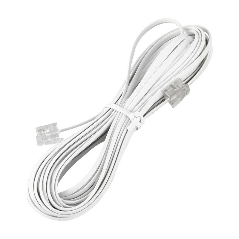 White 6P2C RJ11 Long 6m (20 ft) Phone Extension Cord RJ11 White RJ11 6P2C m N9E5