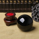 80MM Natural Black Obsidian Sphere Large Crystal Ball Healing Stone with Ba