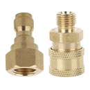 2pcs Brass Garden Hose Quick Adaptor M14 x 1.5mm Male & Female for Power