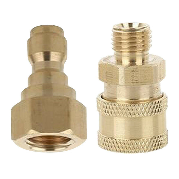 2pcs Brass Garden Hose Quick Adaptor M14 x 1.5mm Male & Female for Power