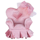Love Heart Chair Jewelry Box with Lace Bowknot, Compartments Necklace Display
