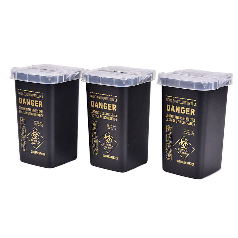 1L Capacity Sharps Container Medical Needles Tattoo Piercing Needles Collect Box