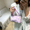Daisy Flower Handbag Beach Women Canvas Chain Shoulder Bucket Bag (Purple)