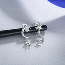 Fashion Style Star Moon Shaped Asymmetrical Dangle Earrings Girls Top Quaity