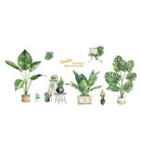 Tropical Palm Leaves Wall Stickers Home Decor Living Room Decorative Sticke
