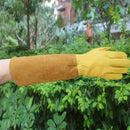 Extra Long Cowhide Beekeeping Gloves Elasticated Beekeeper Tool Supply L
