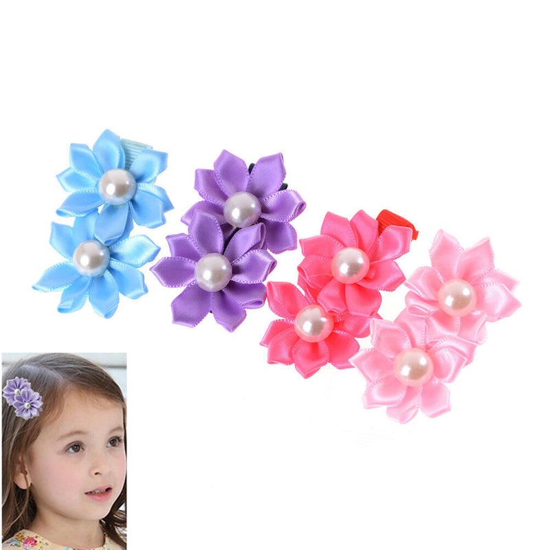 3x/lot Girls two Flowers Hairpins Kids Hair Clip Hair Accessories LJ* LJ