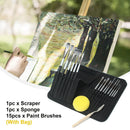 15sizes For Adults Kids Artist Paint Brush Set Gift Sponge Stationery Beginners
