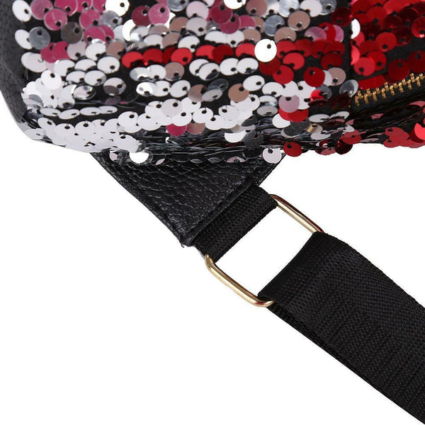 3pcs/set Shining Sequin School Backpack Women Rabbit Ear Purse Bags (Multi)