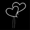 Wedding Rhinestone Crystal Cake topper Double Heart Anniversary cake Decoratio Z
