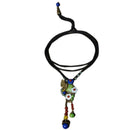 Ethnic Long Necklace Female Green Turquoise Copper Shell Flower Red Agate P