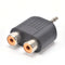 2X 3.5mm Male to 2 RCA Female Y Splitter AV-Audio Video Plug Converter-AdapB ES