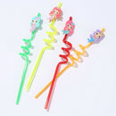 4pcs Reusable PVC Drinking Straws Cute Mermaid Straws Hawaii Party Table Dec,a