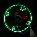 Flexible LED Clock Mini Power USB Fan Gooseneck For Home Office PC Notebook