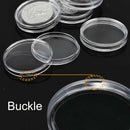 100PCS 20MM Round Coin Case Storage Box Plastic Coin Collecting Holder Acrylic