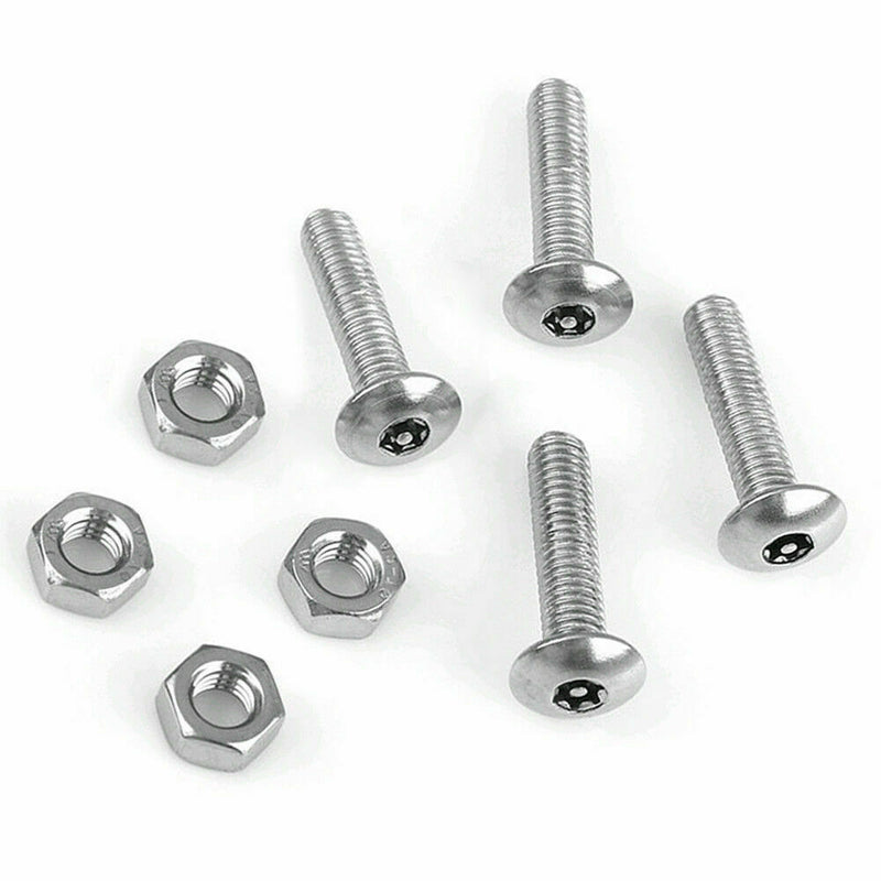 1 Set Car Anti Theft Anti-Tamper Security License Plate Screws Stainless Steel