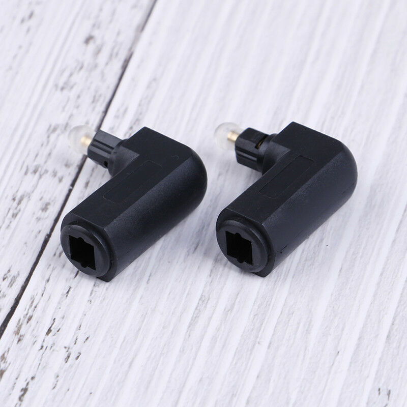 2Pcs 90 degree optical audio cable adapter male and female right angle 3C